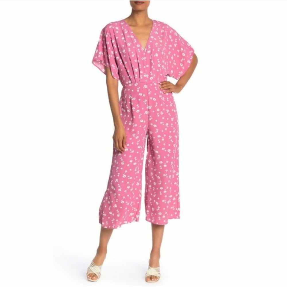 The Vanity Room Pink Floral Jumpsuit/Romper S